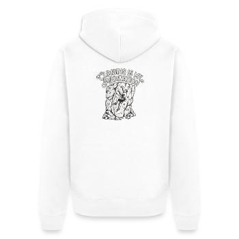 Climbing Men Meditation - Unisex Premium Bio Zip Hoodie - Weiß - Hinten - Thijin (182cm)