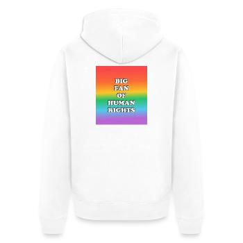 Big Fan of Human Rights Rainbow - Unisex Premium Organic Zip Hoodie - white - Back - Thijin (182cm)