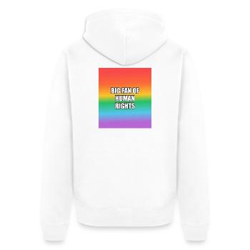 Grand fan des droits de l’homme : arc-en-ciel LGBT - Veste à capuche bio Premium Unisexe - blanc - Dos - Thijin (182cm)