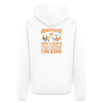 Élevage de coqs, volaille, poulet - Veste à capuche bio Premium Unisexe - blanc - Dos - Thijin (182cm)