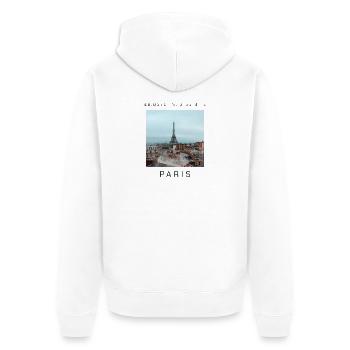 Paris - Veste à capuche bio Premium Unisexe - blanc - Dos - Thijin (182cm)