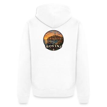 Vacances de Rovinj Croatie Ville Ancienne Coloniale - Veste à capuche bio Premium Unisexe - blanc - Dos - Thijin (182cm)