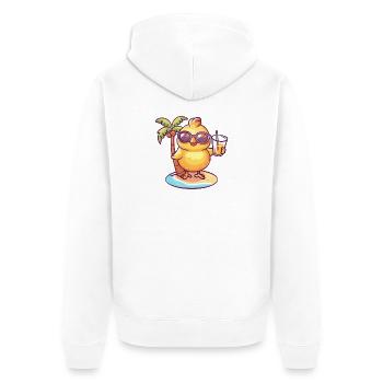 Palmier d’été poulet - Veste à capuche bio Premium Unisexe - blanc - Dos - Thijin (182cm)
