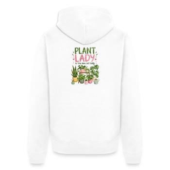 La Dame aux Plantes est la nouvelle Dame aux Chats - Veste à capuche bio Premium Unisexe - blanc - Dos - Thijin (182cm)