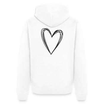 Cœur – Symbole d’amour et de connexion - Veste à capuche bio Premium Unisexe - blanc - Dos - Thijin (182cm)