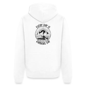 Chaque jour est le jour du kayak - Sports nautiques Kayak L - Veste à capuche bio Premium Unisexe - blanc - Dos - Thijin (182cm)