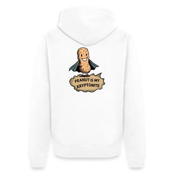 Peanut Hero - Allergie aux cacahuètes - Veste à capuche bio Premium Unisexe - blanc - Dos - Thijin (182cm)