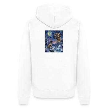 Hurler au chien mème de la Lune Grand Danois - Veste à capuche bio Premium Unisexe - blanc - Dos - Thijin (182cm)