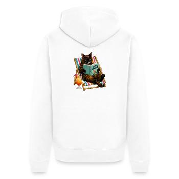 Lecture d’été - Veste à capuche bio Premium Unisexe - blanc - Dos - Thijin (182cm)