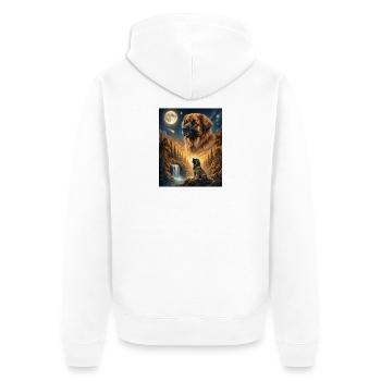 Le chien mème de Hurlement à la Lune Leonberger - Veste à capuche bio Premium Unisexe - blanc - Dos - Thijin (182cm)