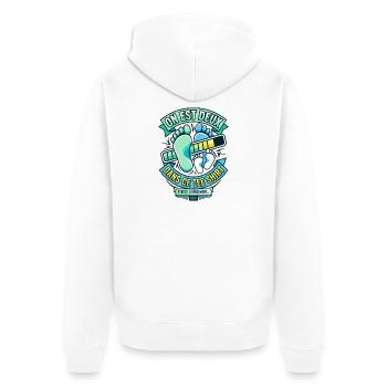 Grossesse Chargement On Est Deux Humour - Veste à capuche bio Premium Unisexe - blanc - Dos - Thijin (182cm)