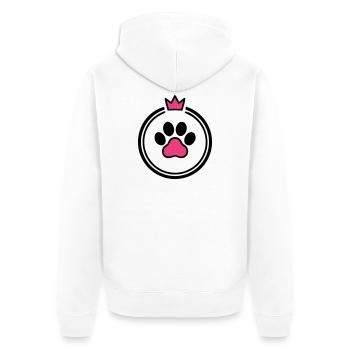 Maman de chien Patte de Cœur Couronne Os de chien - Veste à capuche bio Premium Unisexe - blanc - Dos - Thijin (182cm)