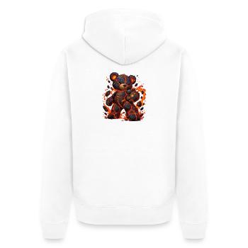 Ours de lave Héros Câlin - Veste à capuche bio Premium Unisexe - blanc - Dos - Thijin (182cm)