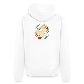 Vintage Football - Unisex Premium Organic Zip Hoodie - white - Back - Thijin (182cm)