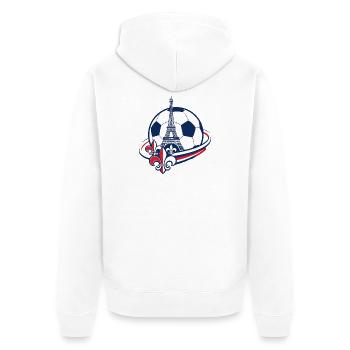 Tricolore Circle Design Football Fans France - Unisex Premium Organic Zip Hoodie - white - Back - Thijin (182cm)