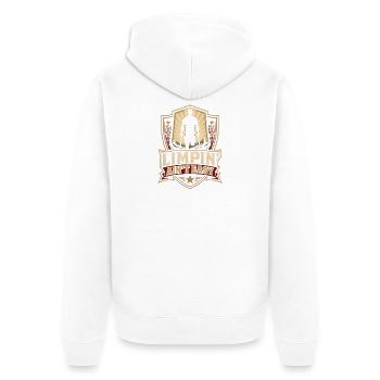 Limping is not easy – Funny leg amputation - Unisex Premium Organic Zip Hoodie - white - Back - Thijin (182cm)