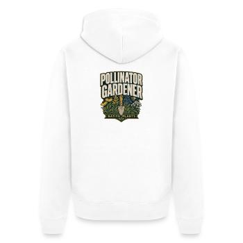 Bestäuber-Gärtner Einheimische Pflanzen Gartenliebhaber - Unisex Premium Bio Zip Hoodie - Weiß - Hinten - Thijin (182cm)
