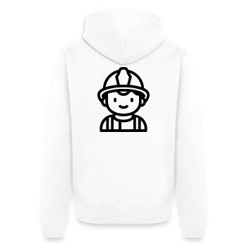 pompier - Veste à capuche bio Premium Unisexe - blanc - Dos - Thijin (182cm)