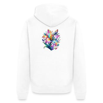 Palette de couleurs fleurs de cristal - Veste à capuche bio Premium Unisexe - blanc - Dos - Thijin (182cm)