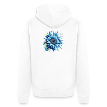 Tournesol bleu glace - Veste à capuche bio Premium Unisexe - blanc - Dos - Thijin (182cm)