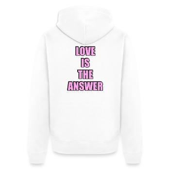 Love Is The Answer Bold Typography - Unisex Premium Organic Zip Hoodie - white - Back - Thijin (182cm)