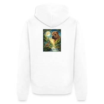 Hurlant vers la Lune Mème Chien Shar Pei - Veste à capuche bio Premium Unisexe - blanc - Dos - Thijin (182cm)