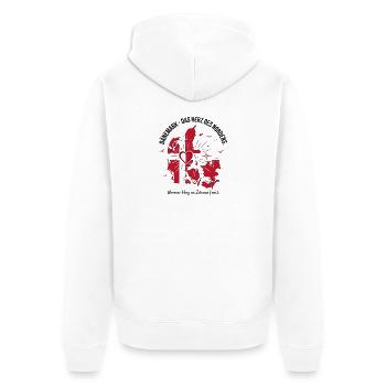 Dänemark Herz des Nordens - Unisex Premium Bio Zip Hoodie - Weiß - Hinten - Thijin (182cm)