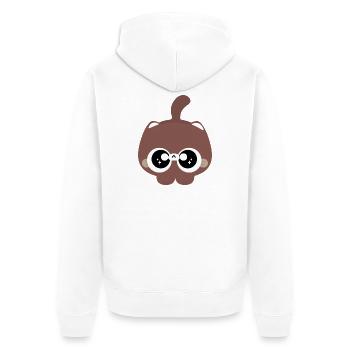 Chat Blob Brun - Veste à capuche bio Premium Unisexe - blanc - Dos - Thijin (182cm)