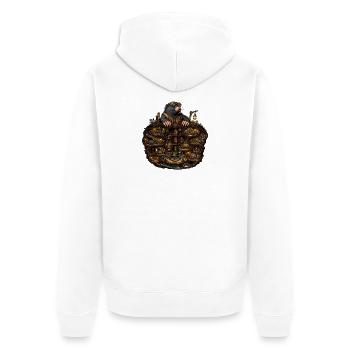 Monde souterrain des taupes steampunk - Veste à capuche bio Premium Unisexe - blanc - Dos - Thijin (182cm)
