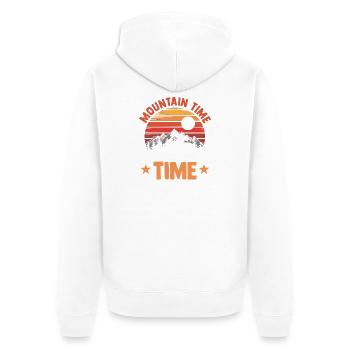 Hiking Mountain Trail Backpacking Outdoors Poaching - Unisex Premium Organic Zip Hoodie - white - Back - Thijin (182cm)