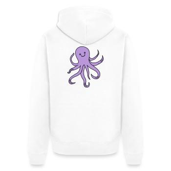 Charme de pieuvre violette - Veste à capuche bio Premium Unisexe - blanc - Dos - Thijin (182cm)