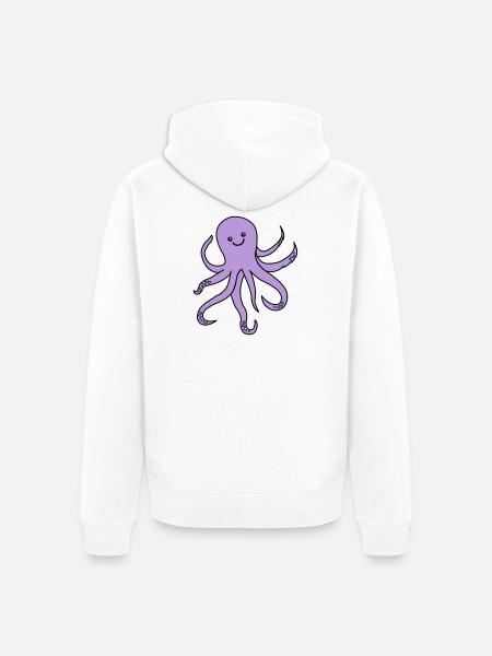 Charme de pieuvre violette - Veste à capuche bio Premium Unisexe - blanc