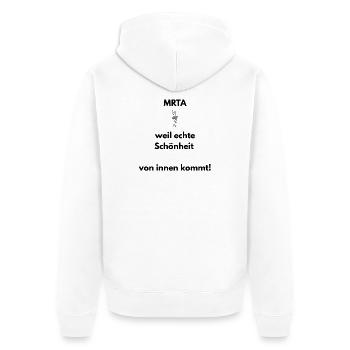 MTRA Echte Schönheit kommt von innen T-Shirt - Unisex Premium Bio Zip Hoodie - Weiß - Hinten - Thijin (182cm)