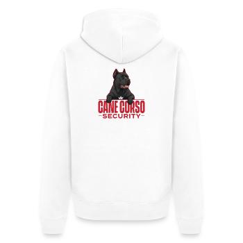 Cane Corso Sécurité Garde des Mastiffs Italiens - Veste à capuche bio Premium Unisexe - blanc - Dos - Thijin (182cm)