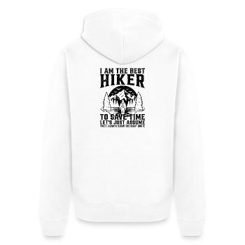 Drôles de proverbes de randonnée Randonnée en plein air Mountain Lover - Veste à capuche bio Premium Unisexe - blanc - Dos - Thijin (182cm)