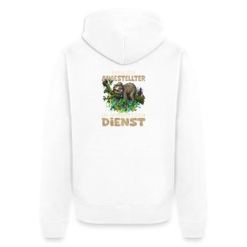 Endlich Angestellter im Öffentlichen Dienst - Unisex Premium Bio Zip Hoodie - Weiß - Hinten - Thijin (182cm)