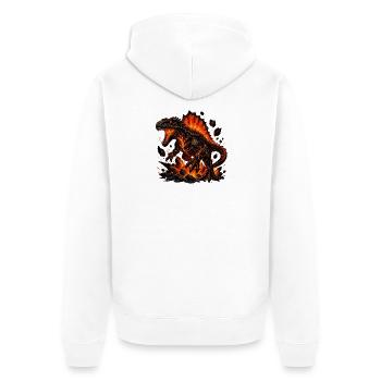 Lava Dinosaur Inferno - Unisex Premium Organic Zip Hoodie - white - Back - Thijin (182cm)