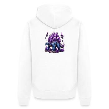 Azure Crystal Dragon - Unisex Premium Organic Zip Hoodie - white - Back - Thijin (182cm)