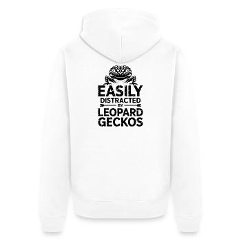 Leopard Gecko Sayings Funny Leopard Gecko Gift - Unisex Premium Organic Zip Hoodie - white - Back - Thijin (182cm)