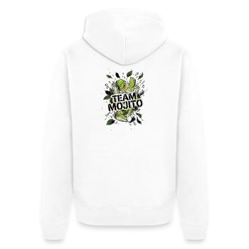 JGA Mojito Cocktail Barkeeper - Unisex Premium Bio Zip Hoodie - Weiß - Hinten - Thijin (182cm)