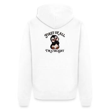 Amusant Halloween de dessins animés Penguin mignons - Veste à capuche bio Premium Unisexe - blanc - Dos - Thijin (182cm)