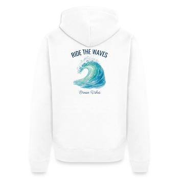 Surfez les vagues de mer - Veste à capuche bio Premium Unisexe - blanc - Dos - Thijin (182cm)