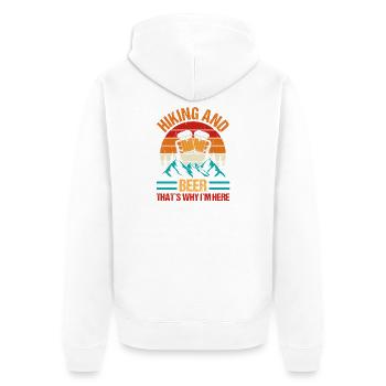 Hiking Mountain Trail Backpacking Outdoors Poaching - Unisex Premium Organic Zip Hoodie - white - Back - Thijin (182cm)