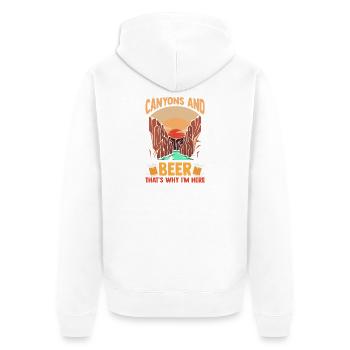 Hiking Mountain Trail Backpacking Outdoors Poaching - Unisex Premium Organic Zip Hoodie - white - Back - Thijin (182cm)