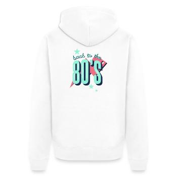 Retour au Neon Retro des années 80 - Veste à capuche bio Premium Unisexe - blanc - Dos - Thijin (182cm)