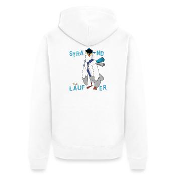 Strandläufer Möwe - Unisex Premium Bio Zip Hoodie - Weiß - Hinten - Thijin (182cm)