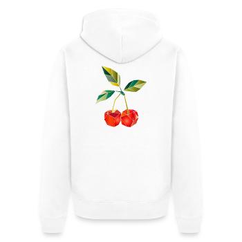 Geometric Cherries Illustration - Unisex Premium Organic Zip Hoodie - white - Back - Thijin (182cm)