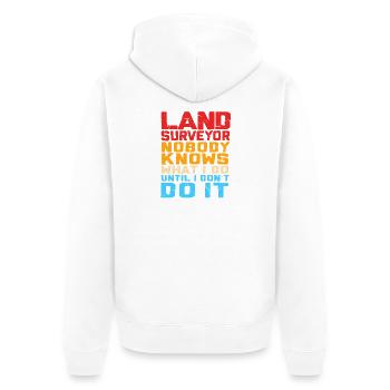 Surveyor - Unisex Premium Organic Zip Hoodie - white - Back - Thijin (182cm)