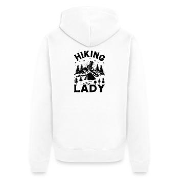Hiking Lady Mountain Hiking Girls - Unisex Premium Bio Zip Hoodie - Weiß - Hinten - Thijin (182cm)