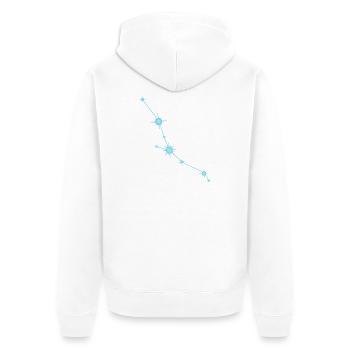 Signe astrologique de la constellation de l’étoile du Taureau Bleu pastel - Veste à capuche bio Premium Unisexe - blanc - Dos - Thijin (182cm)